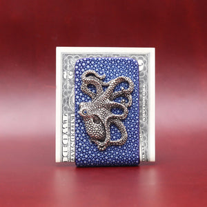 SILVER OCTOPUS WITH BLUE EXOTIC MONEY CLIP