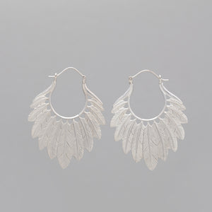 SILVER PLATED MULTI FEATHER EARRINGS