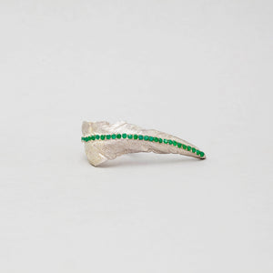 STERLING SILVER FLY RING WITH COLOMBIAN EMERALD