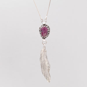 AFRICAN RUBY FEATHER PENDANT