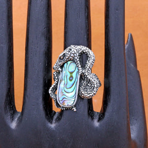 SNAKE RING WITH AVALON SHELL